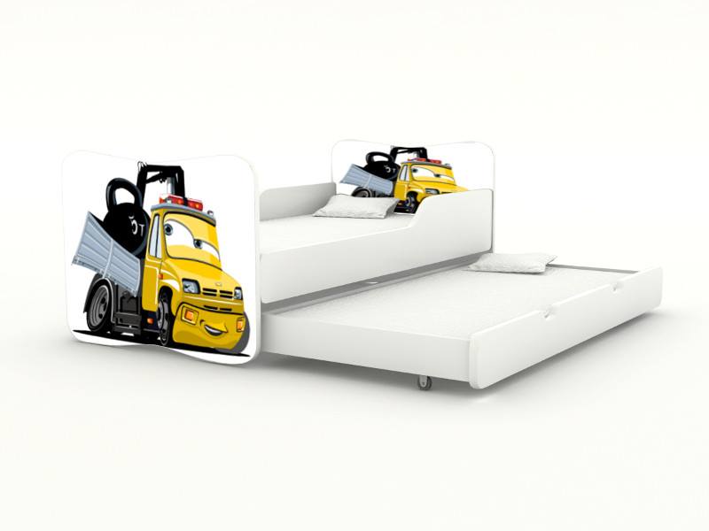 Becks posteľ s výsuvným lôžkom Tirák žltý