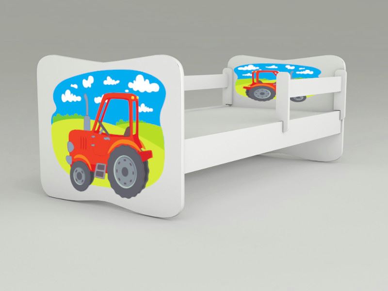 Detská posteľ s odnímateľnými bočnicami Tractor