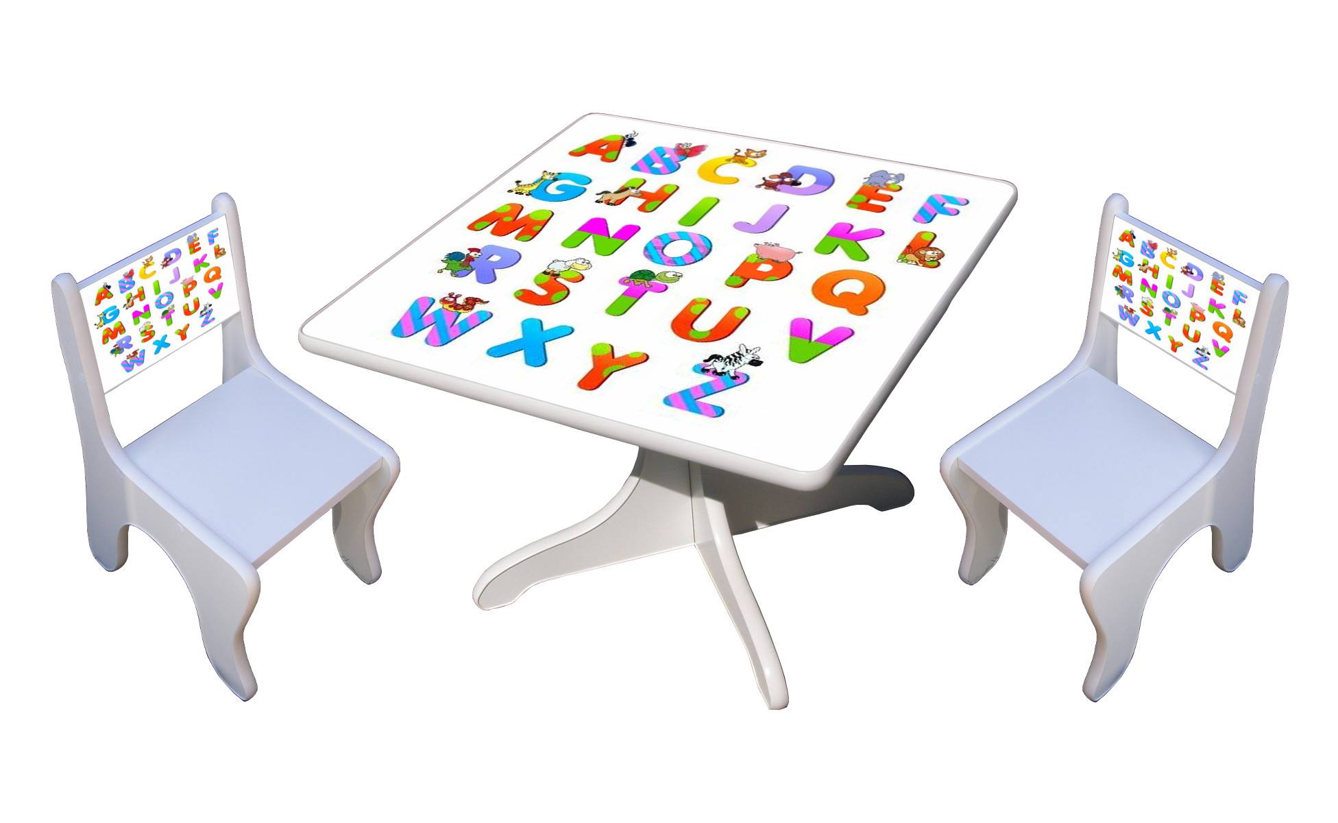 Becks stolík + 2x stolička Abeceda