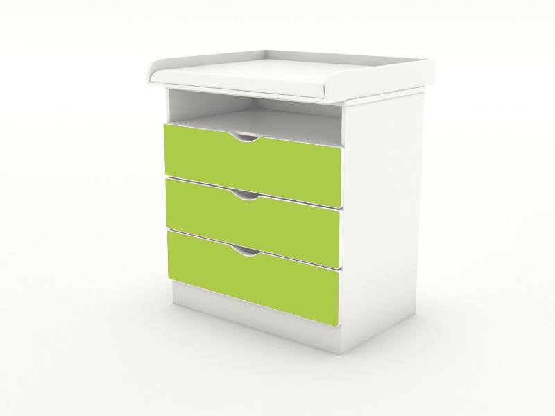 Becks komoda s odnímateľným prebalovacím pultom Green