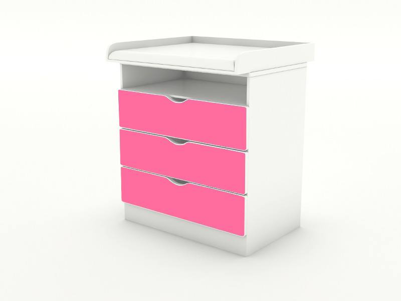 Becks komoda s odnímateľným prebalovacím pultom Pink