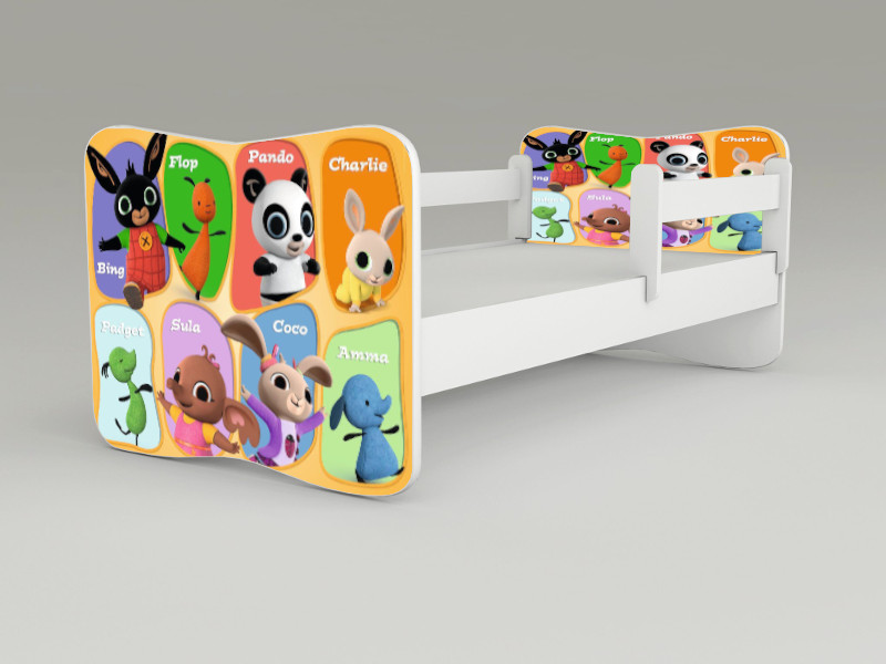 Detská posteľ s odnímateľnými zábranami Bing all