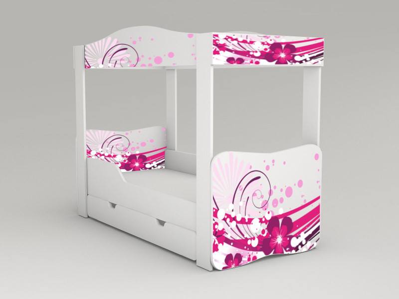 Becks posteľ pre princezné 160 Flower Pink
