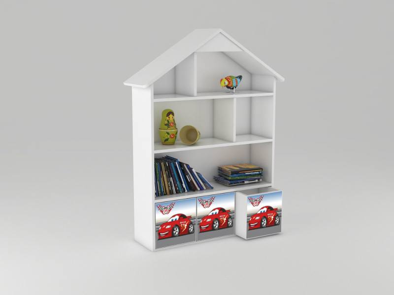 Becks domček - knižnica Auto červené