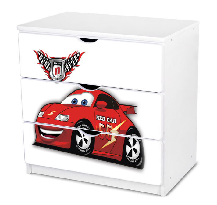 Detská komoda Auto červené