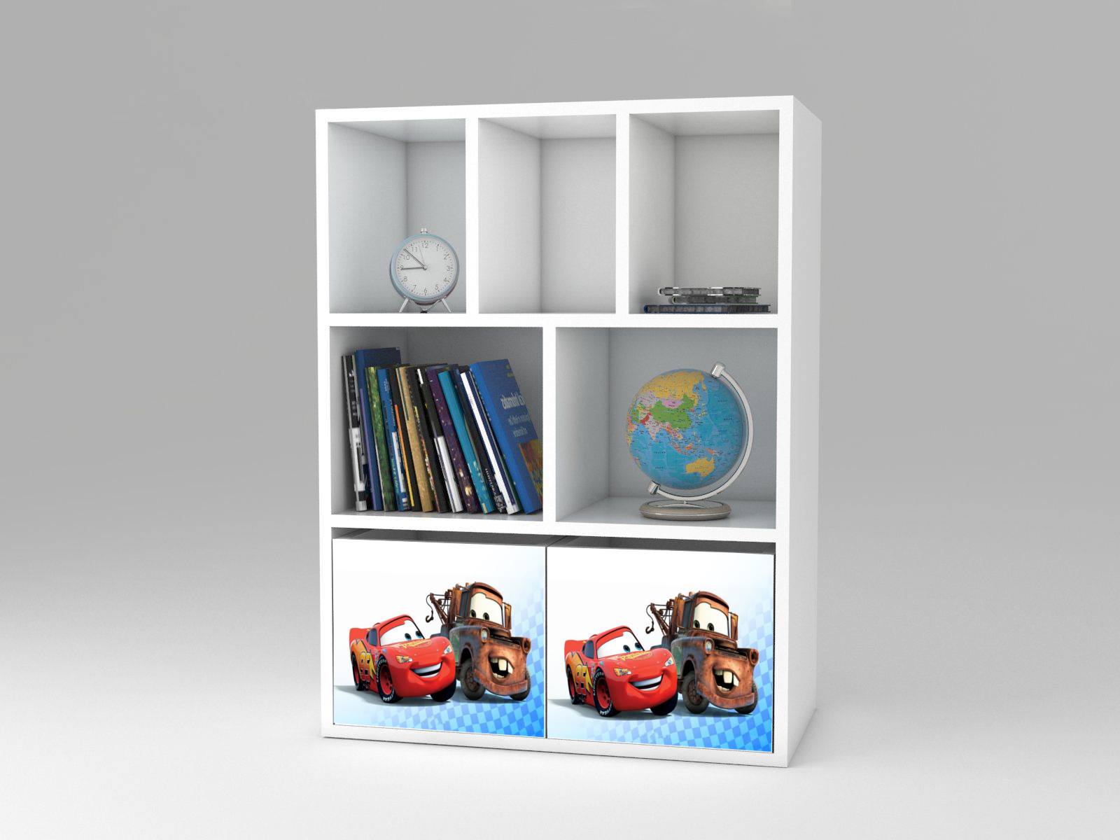 Becks regál + 2x box Cars MCQ