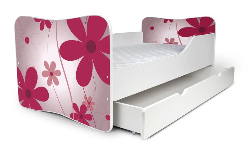Detská posteľ Kvety + šuflík