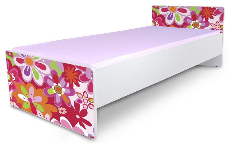 Detská posteľ bez bočníc Kvety ori