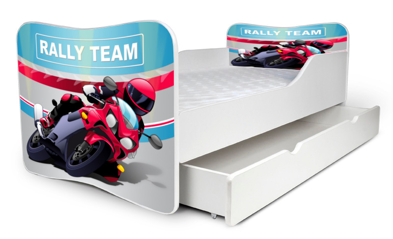 Detská posteľ Motorka + šuflík