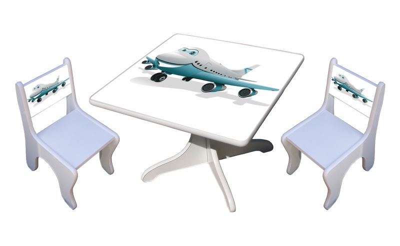 Becks stolík + 2x stolička Lietadlo