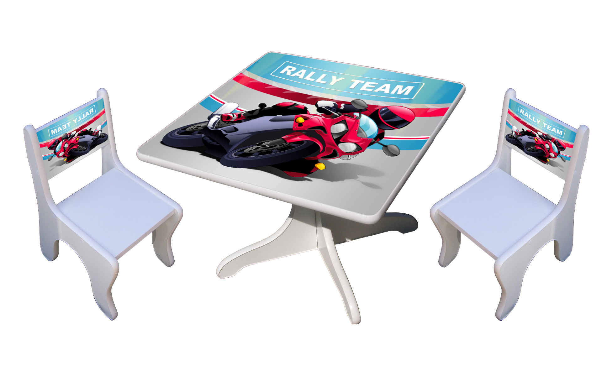 Becks stolík + 2 ks stolička Motorka