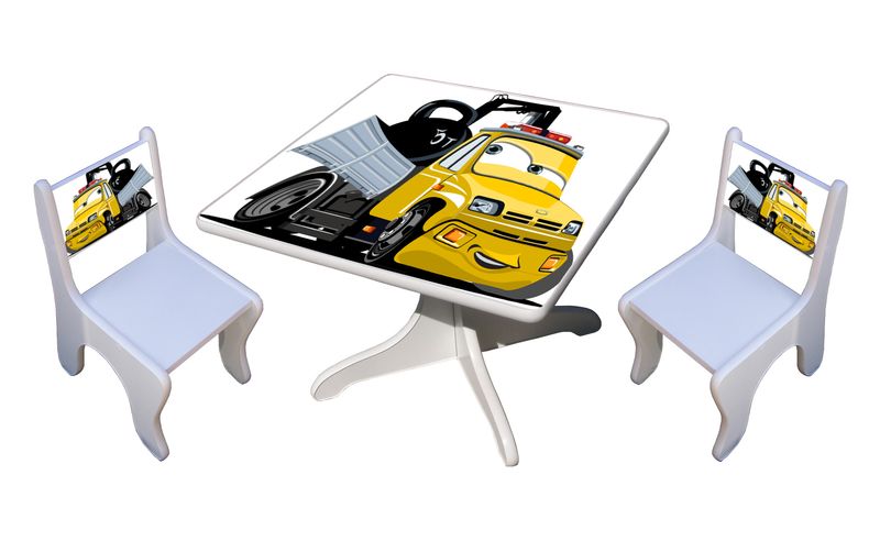 Becks stolík + 2x stolička Tirák žltý