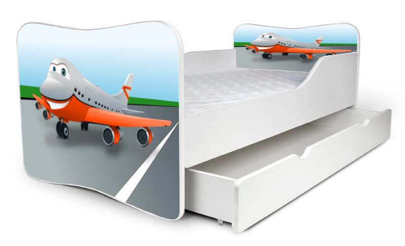 Detská posteľ Lietadlo + šuflík