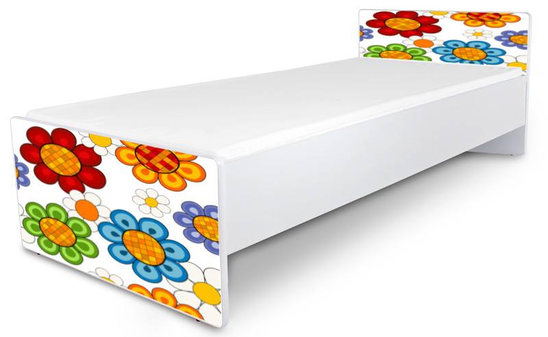 Detská posteľ bez bočníc Kvety mix